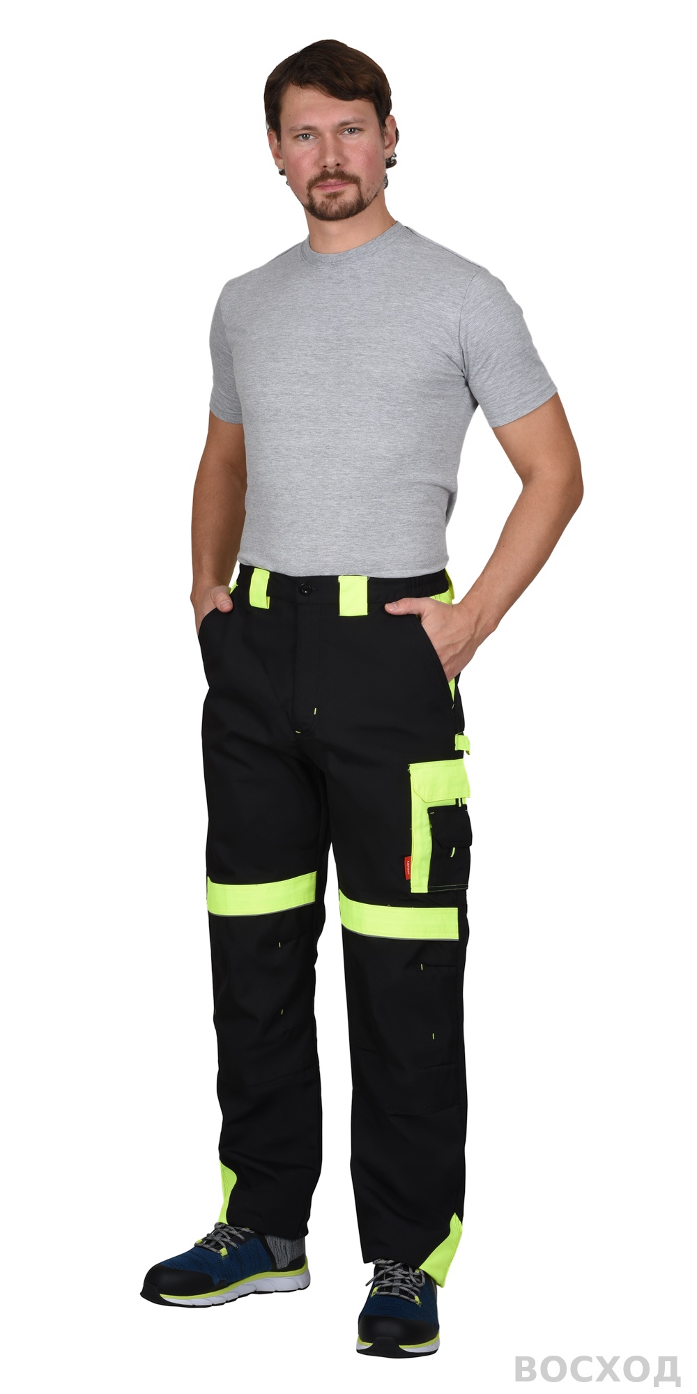 Костюм СИРИУС-ОНИКС куртка, брюки черный с лимонным