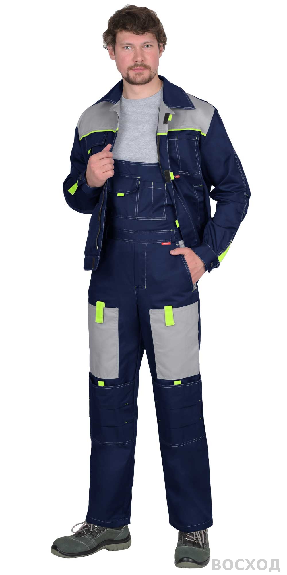 Костюм СИРИУС-ФАВОРИТ куртка, п/к, темно- со светло-серым