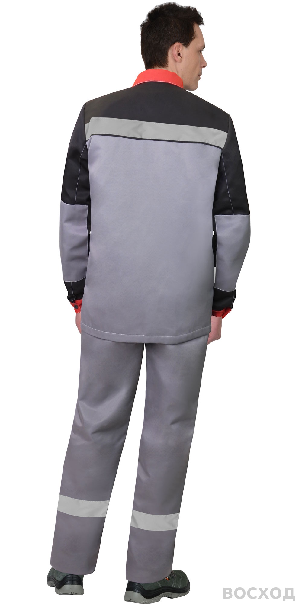 Костюм СИРИУС-ПРОФИЛЬ куртка, брюки ср. с черным с красной отделкой и СОП