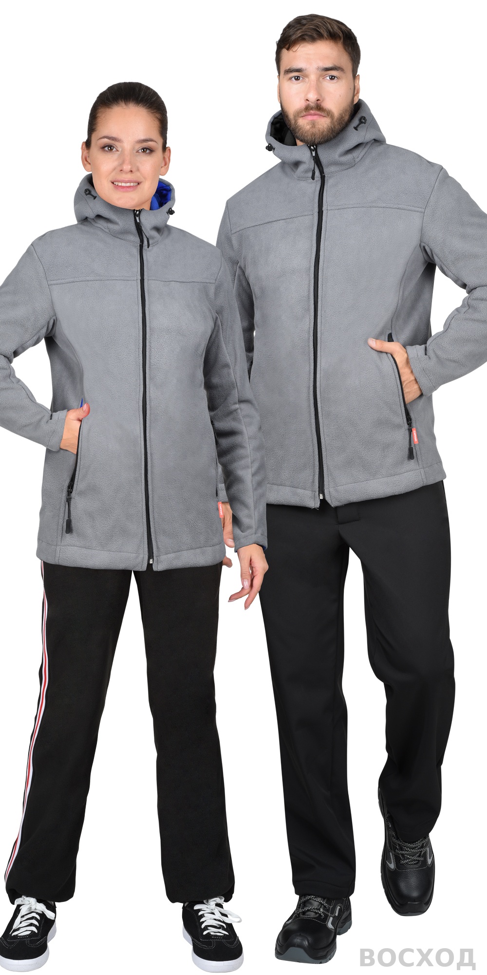 Куртка флисовая СИРИУС-ТЕХНО серая (флис дублированный)