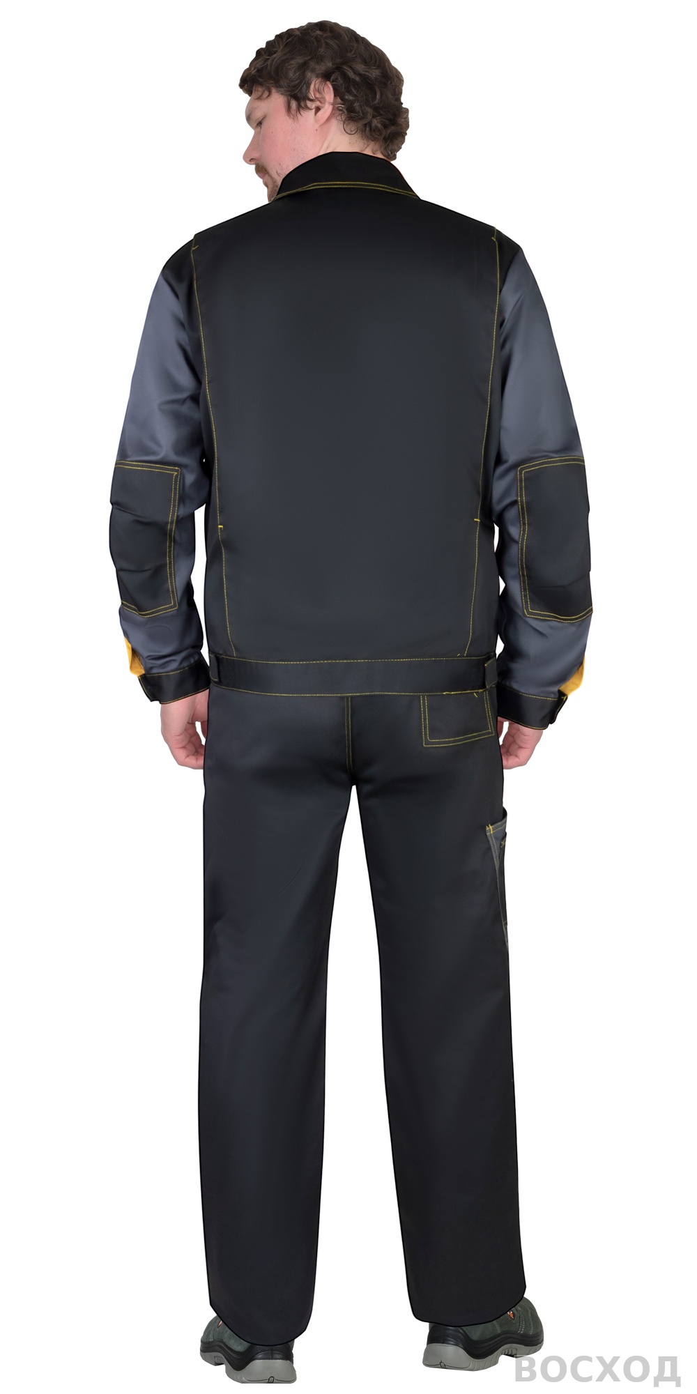 Костюм СИРИУС-ФАВОРИТ куртка, брюки, черный с темно-серым