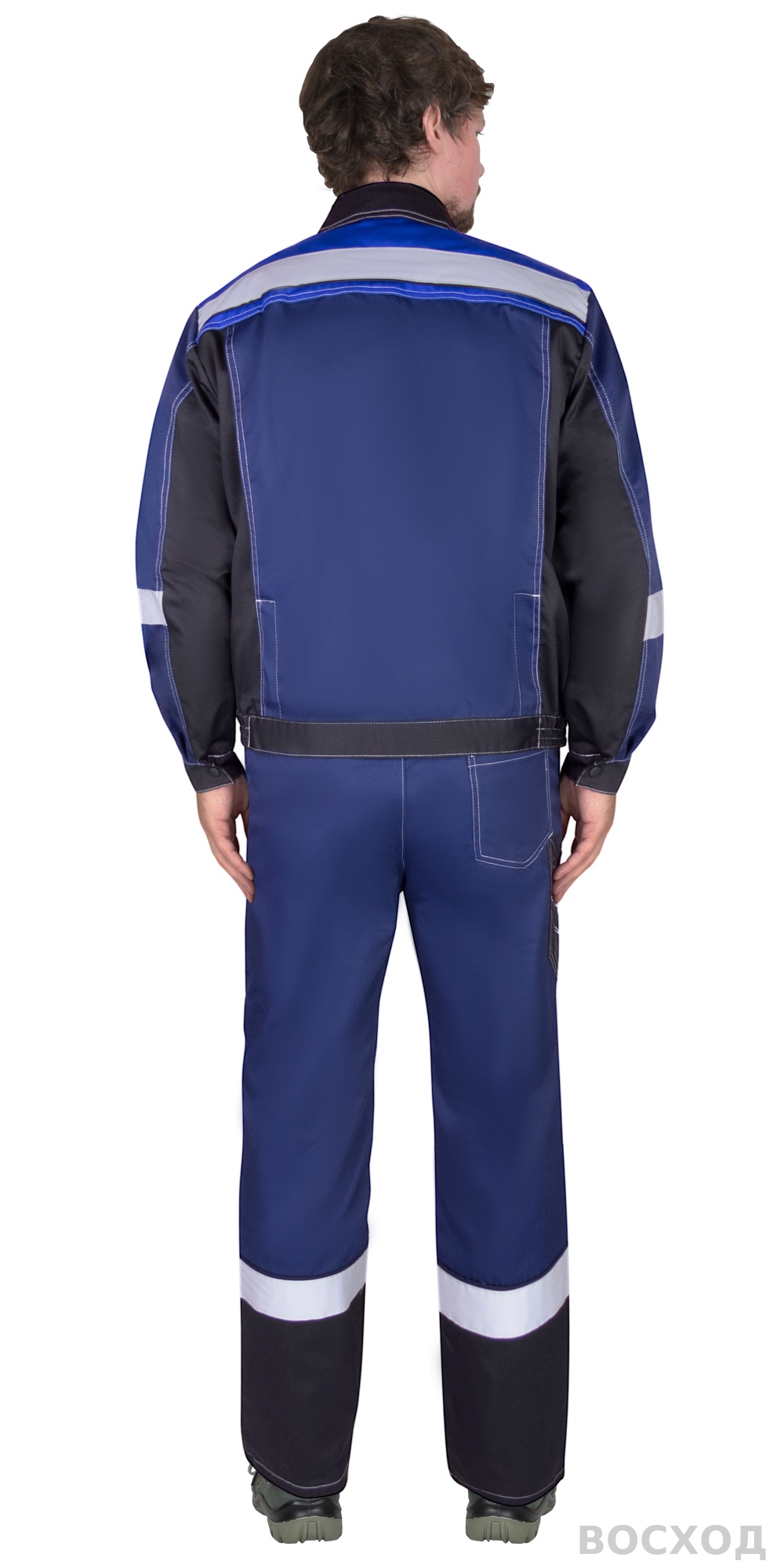 Костюм СИРИУС-ВИВАТ куртка, п/к, темно- с черным, васильковым и СОП