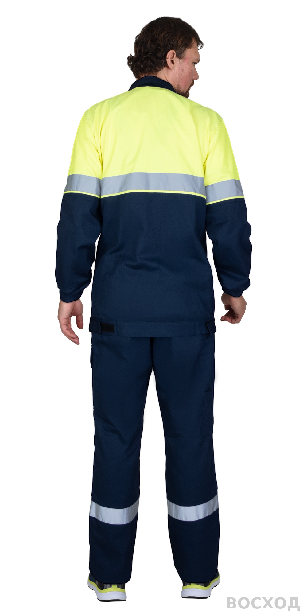 Костюм СИРИУС-МЕГИОН-РОСС куртка, п/к, тёмно- с лимонным и СОП, антистат. нить, МВО