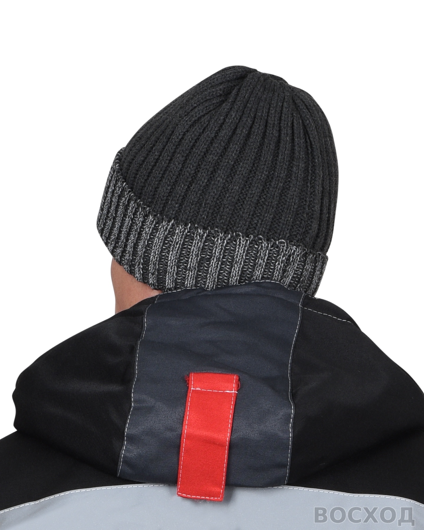 Шапка темно-серая с СВ-элементами СИРИУС Юка, с утеплителем Тинсулейт (х12х60)