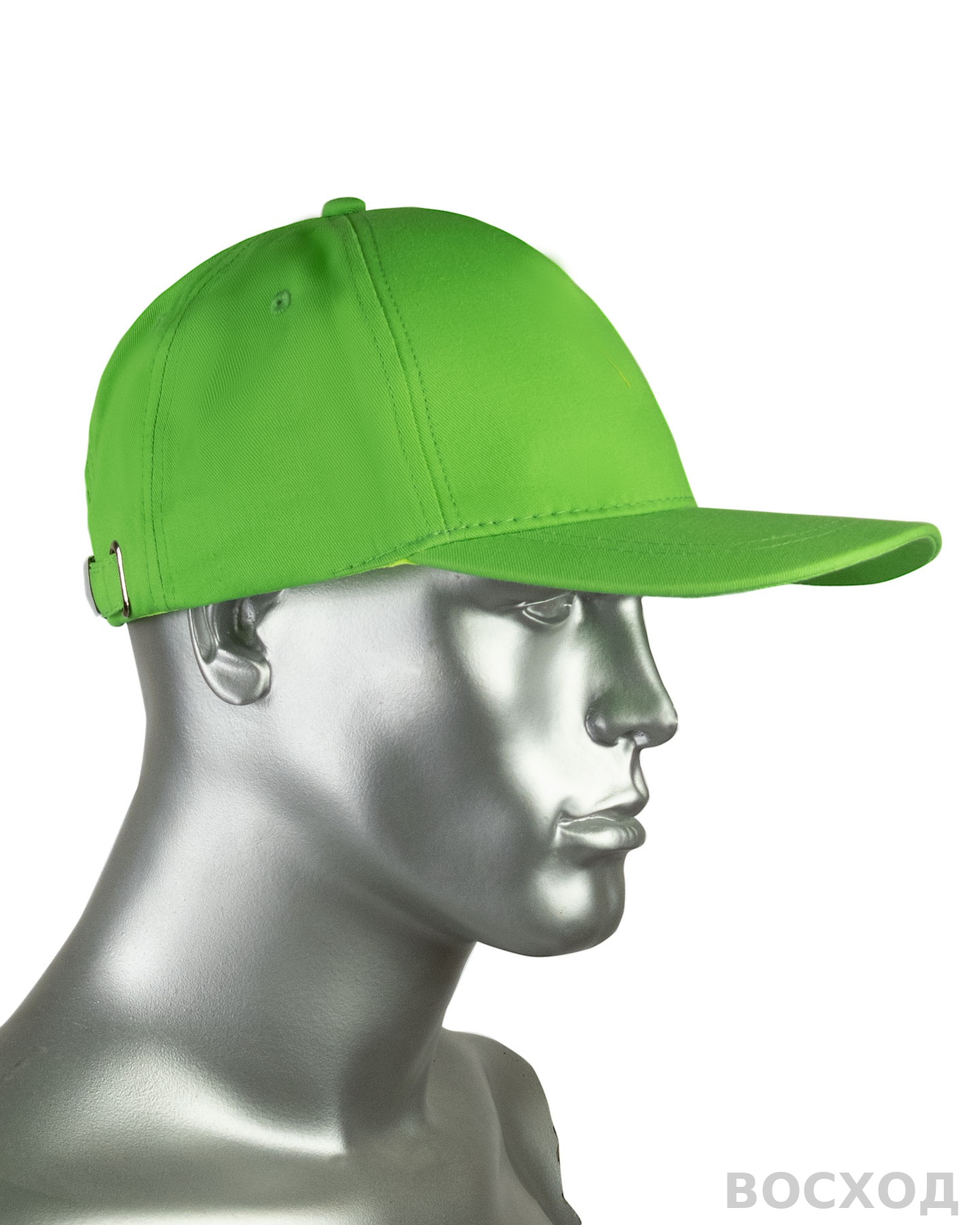 Кепка-бейсболка салатовая пл.190 гр/м2 (пакет по 25 шт.,в упаковке 200 шт.)