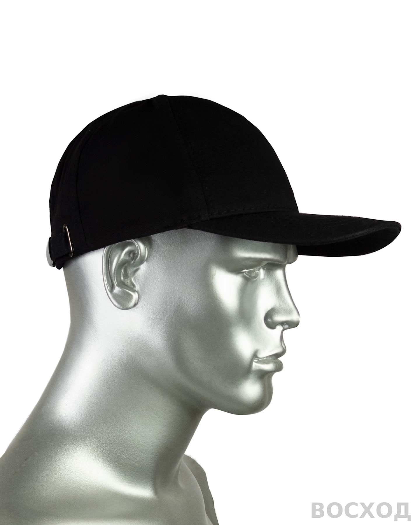 Кепка-бейсболка черная пл.190 гр/м2 (пакет по 25 шт.,в упаковке 200 шт.)