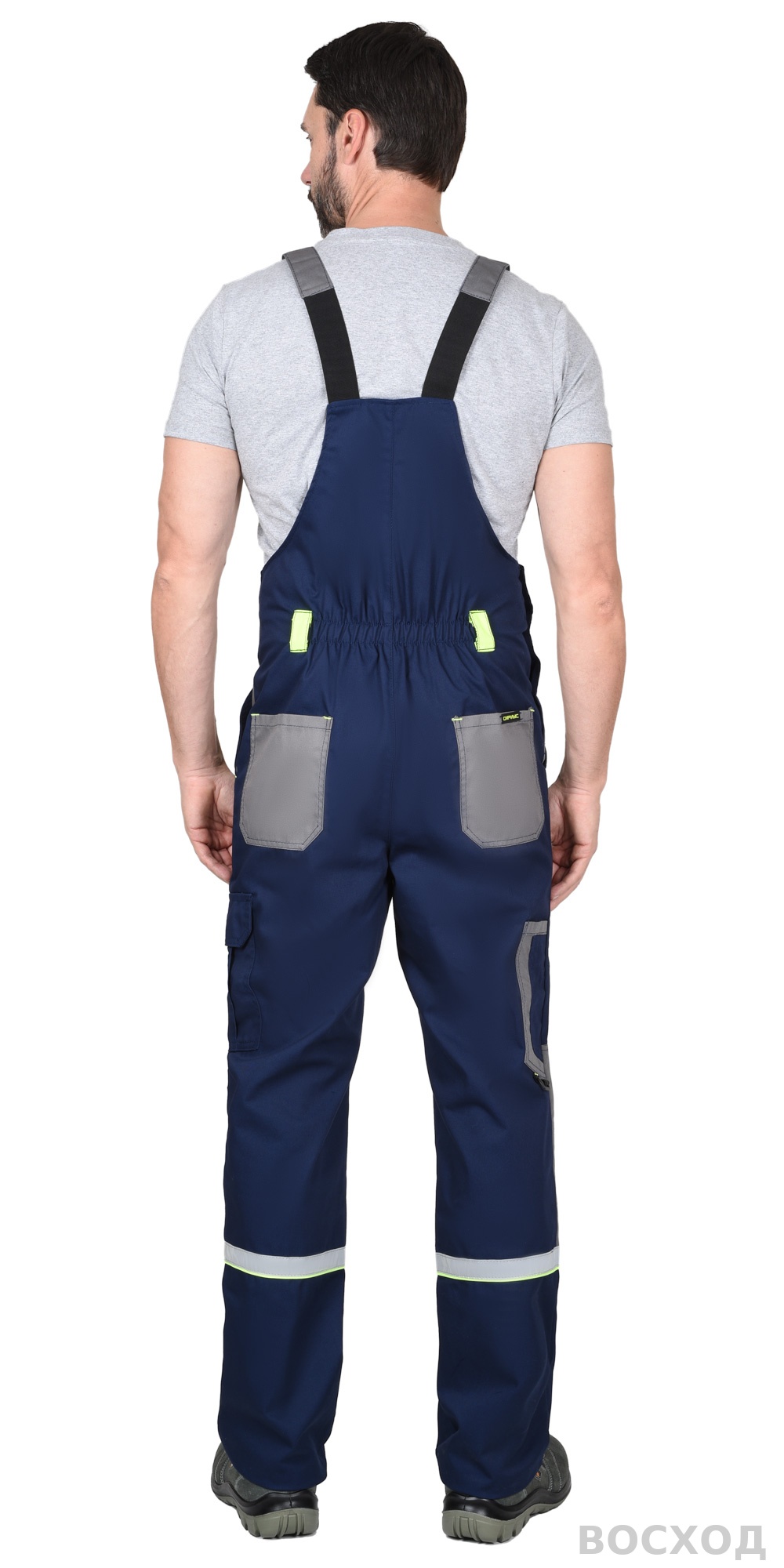 Полукомбинезон СИРИУС-СТАН со средне-серым и лимонной отделкой