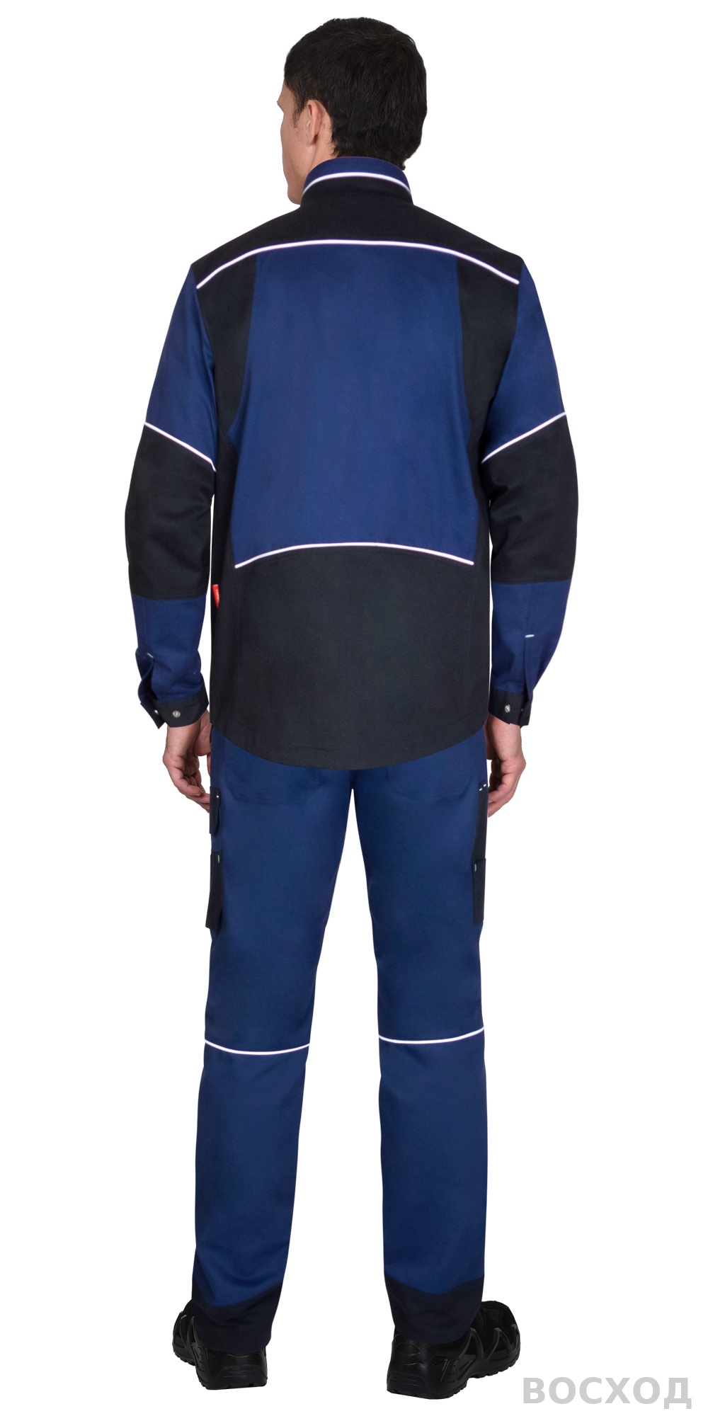 Куртка СИРИУС-АРКТИК синяя с черным, тк. мех. стрейч - изображение 1