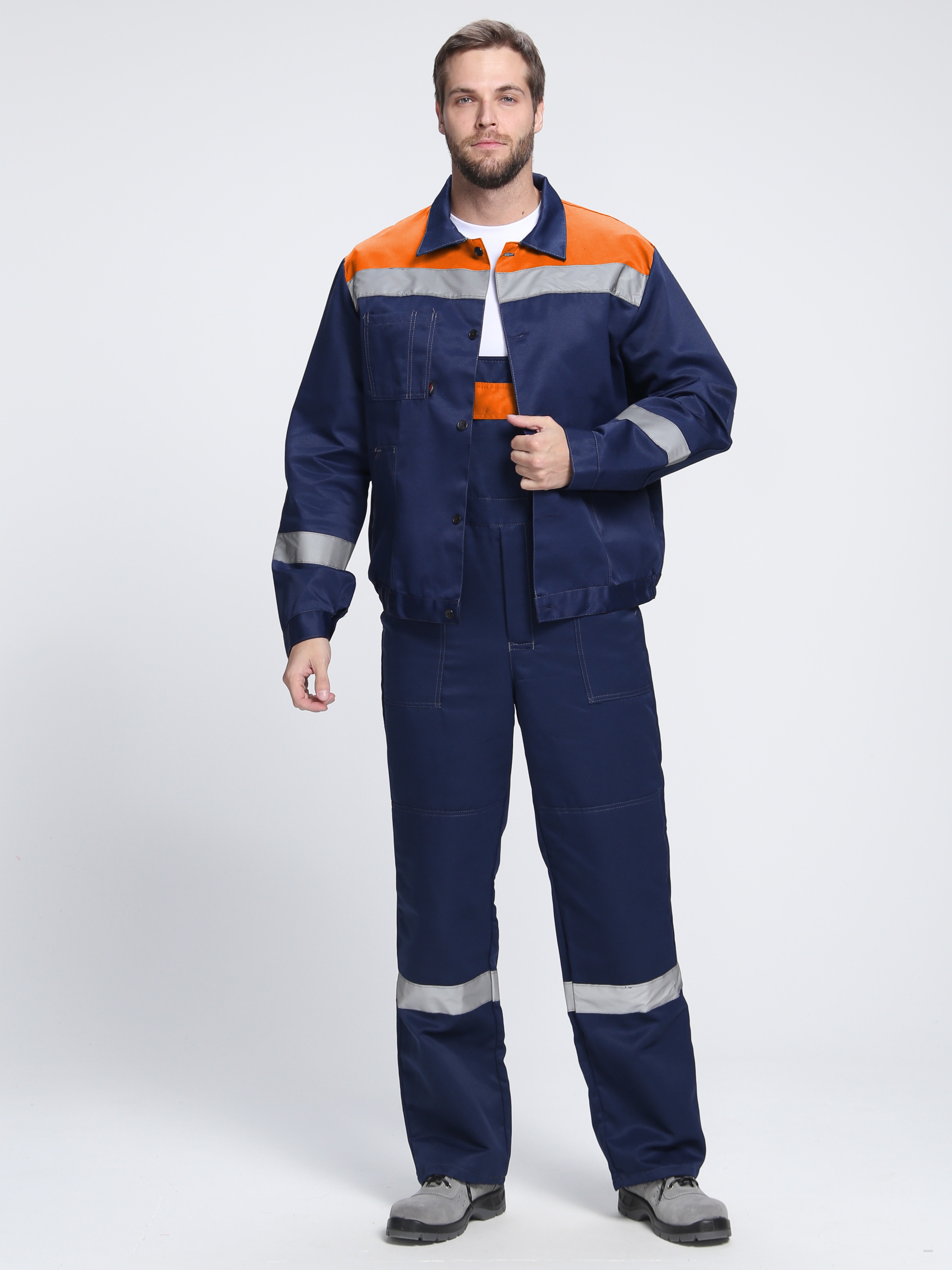 Костюм Лигор-2 СОП (тк.Смесовая,210) п/к, т.синий/оранжевый-2
