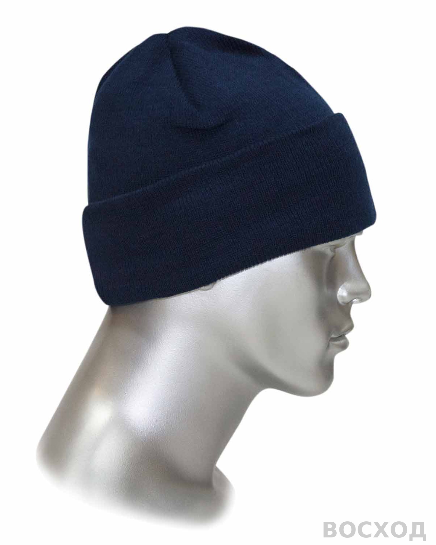 Шапка трикотажная полушерстяная "Люкс" черная