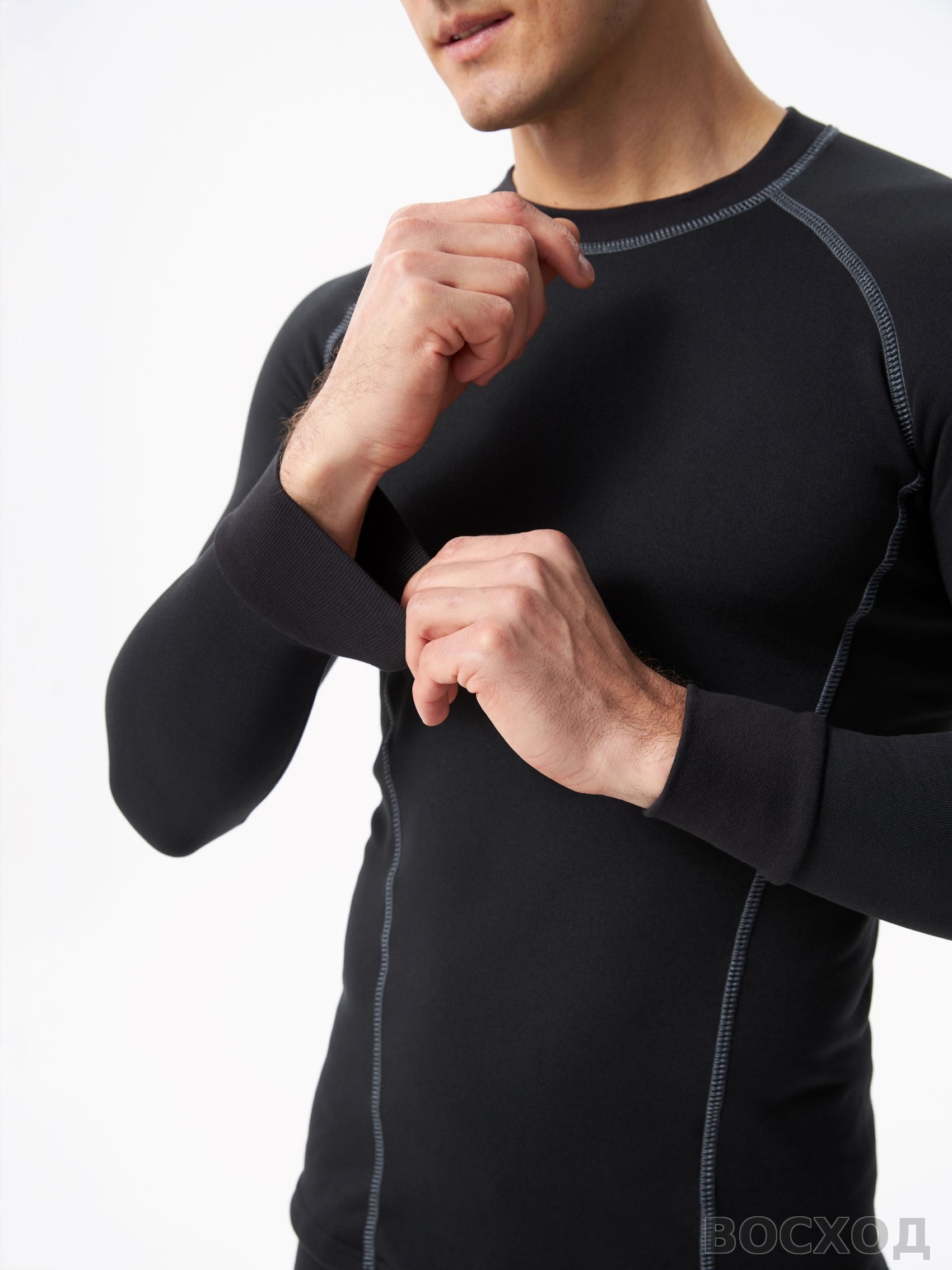 Термобельё в комплекте (фуфайка. кальсоны) Hobo Pro DryWarm стрейч-флис чёрный,64 - изображение 1