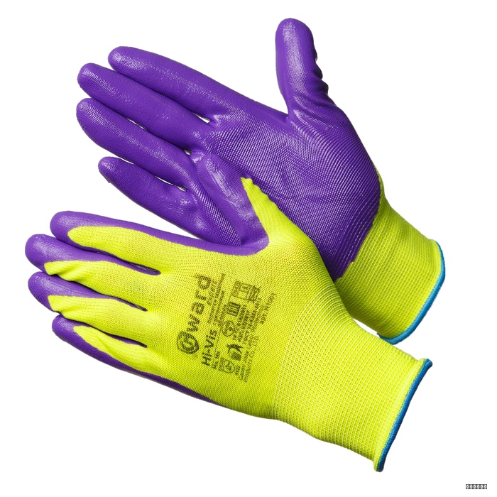 Перчатки Gward Hi-Vis нейлоновые с нитриловым покрытием, N1001