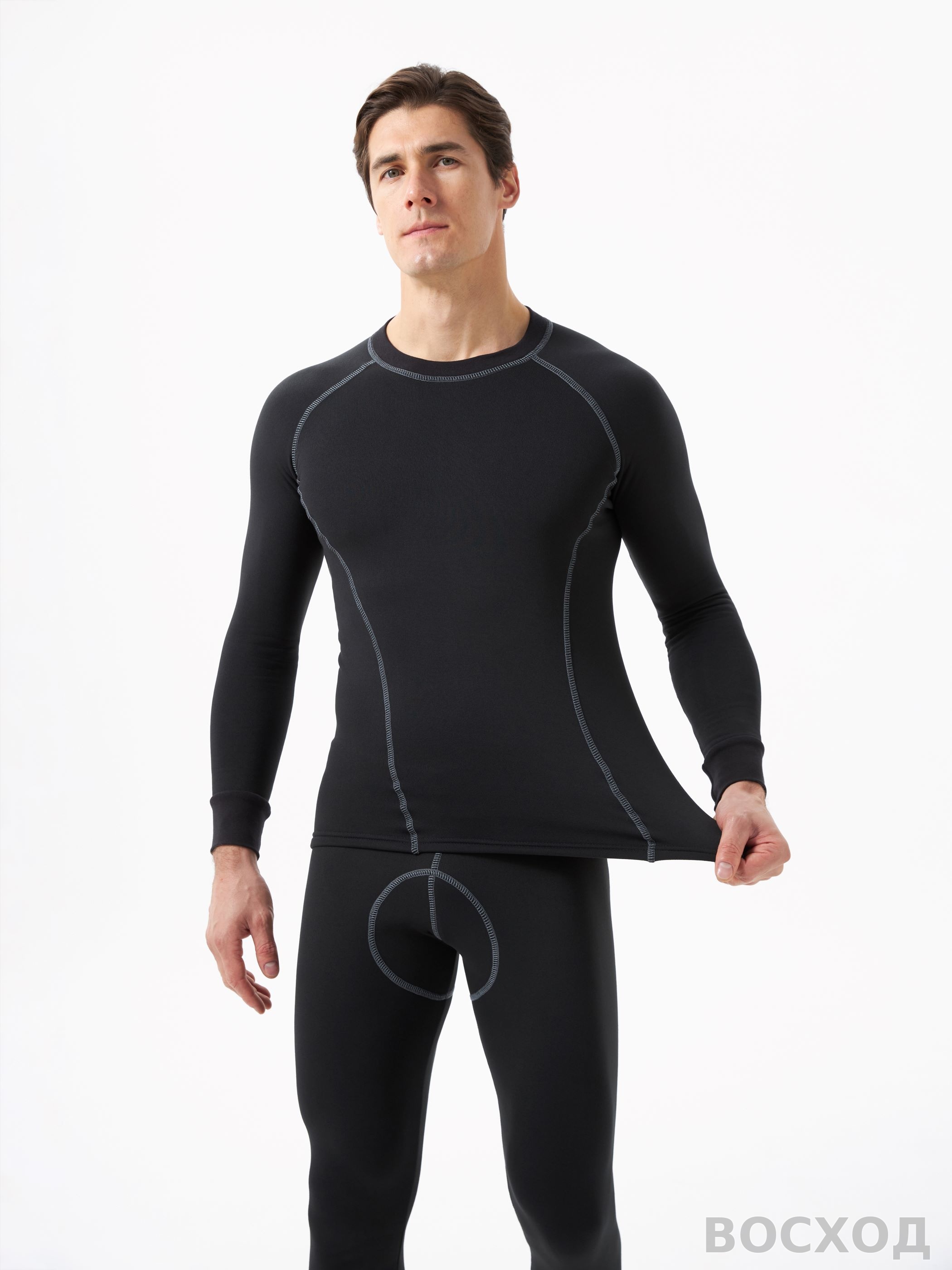 Термобельё в комплекте (фуфайка. кальсоны) Hobo Pro DryWarm стрейч-флис чёрный,64 - изображение 2