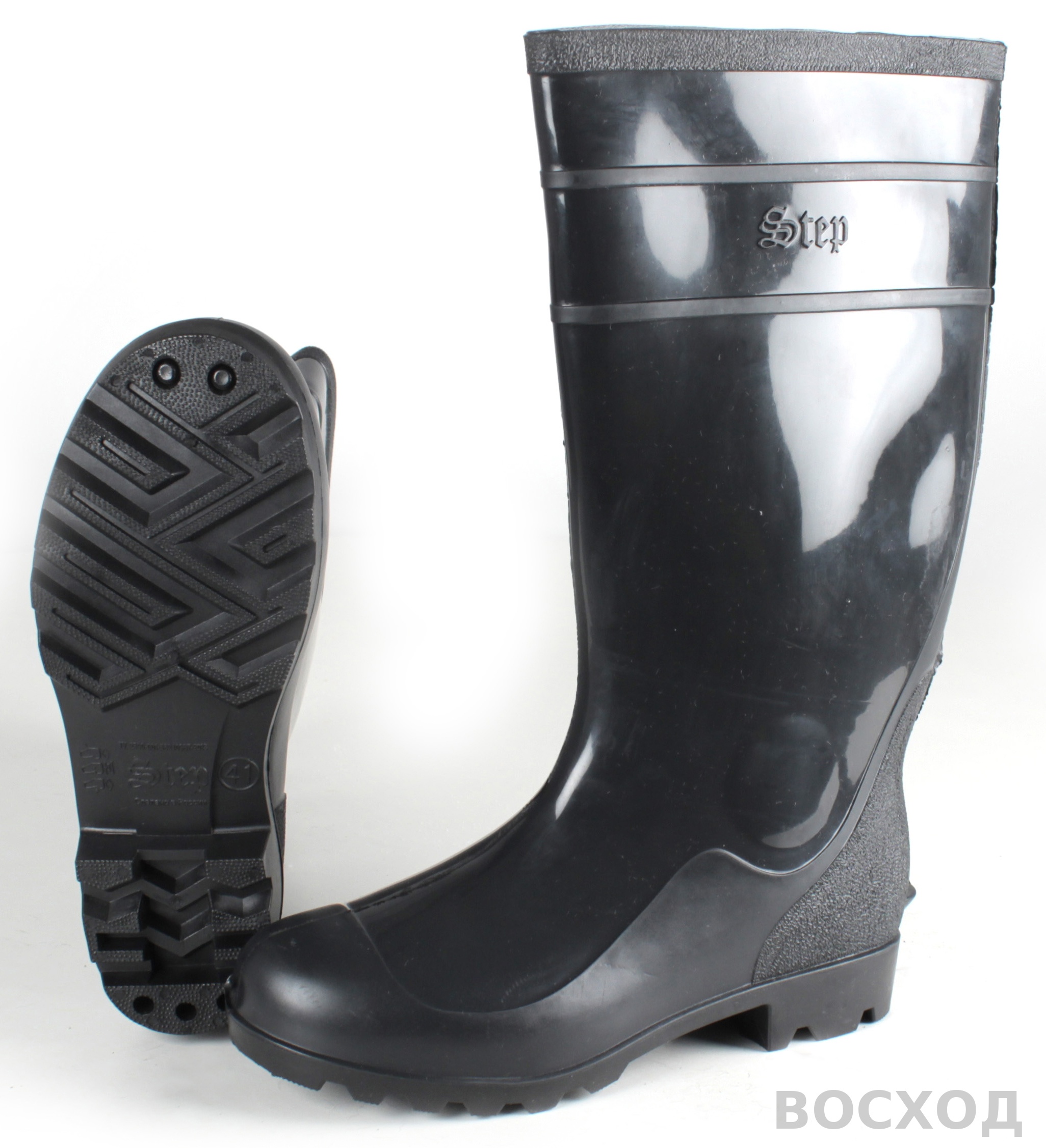 Сапоги мужские ПВХ двухкомпонентные, черный (арт.С-40)