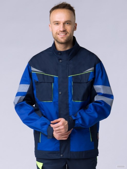 Куртка укороченная мужская ProfLineSpecialist (тк.Смесовая,240), т.синий/васильковый