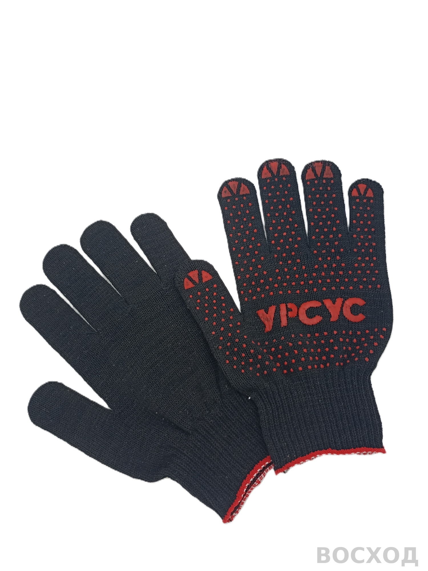 Перчатки х/б Люкс ЧЕРНЫЕ ПВХ-точка 10 кл ПЕР001