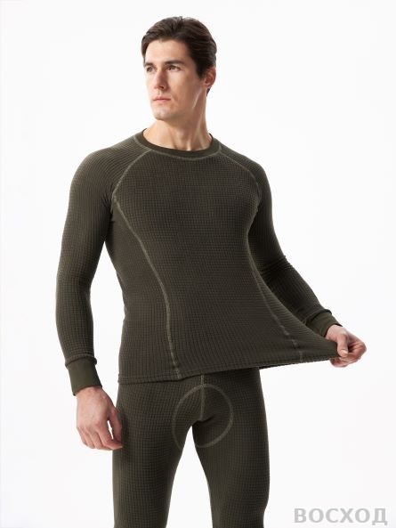 Термобельё перфорированное (фуфайка. кальсоны) Hobo Pro DryWarm стрейч-флис хаки - изображение 4