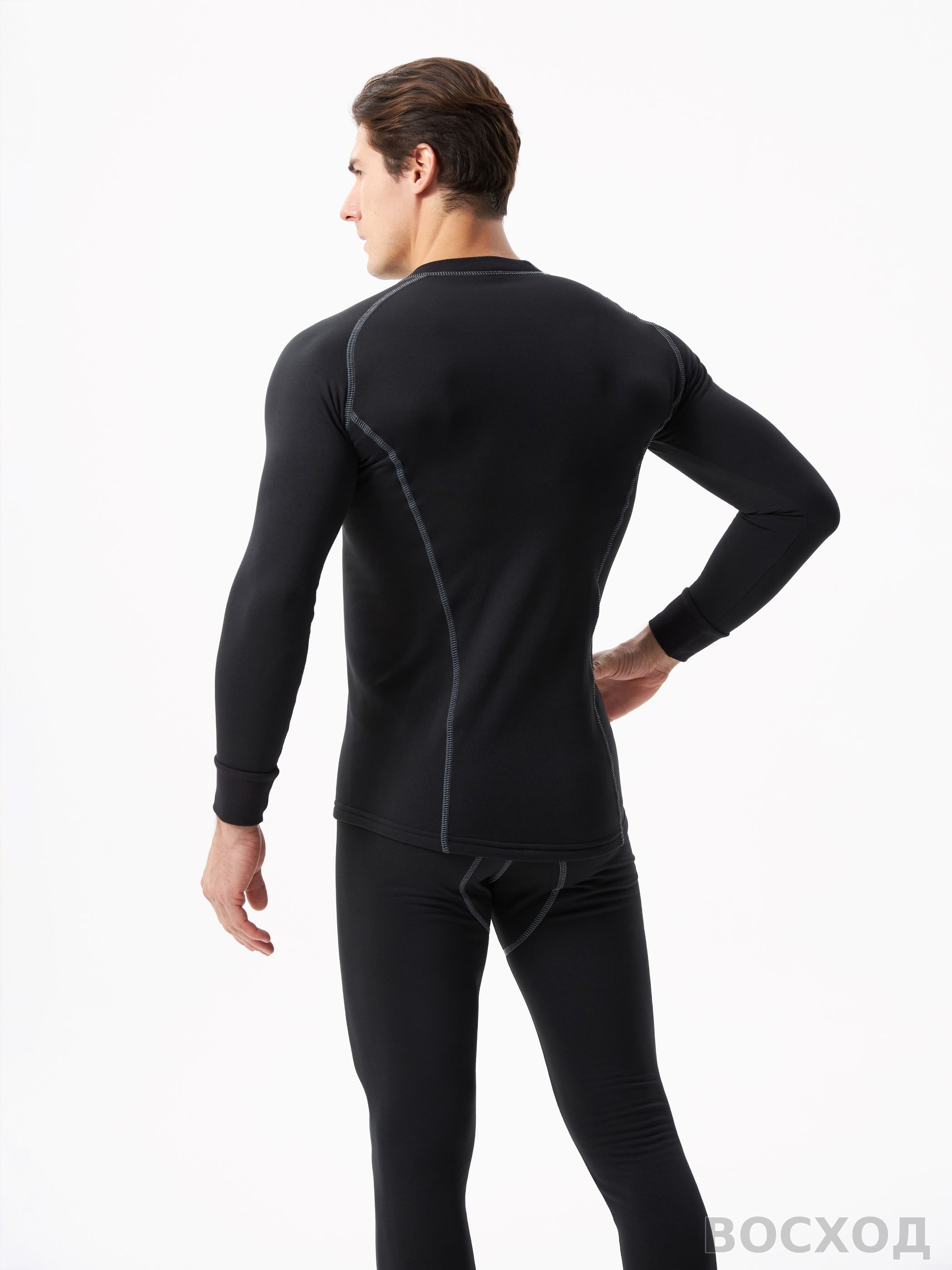 Термобельё в комплекте (фуфайка. кальсоны) Hobo Pro DryWarm стрейч-флис чёрный,64 - изображение 4