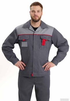 Костюм мужской "КИРЖАЧ" с красным Л10-КБР (куртка + брюки) Минпромторг