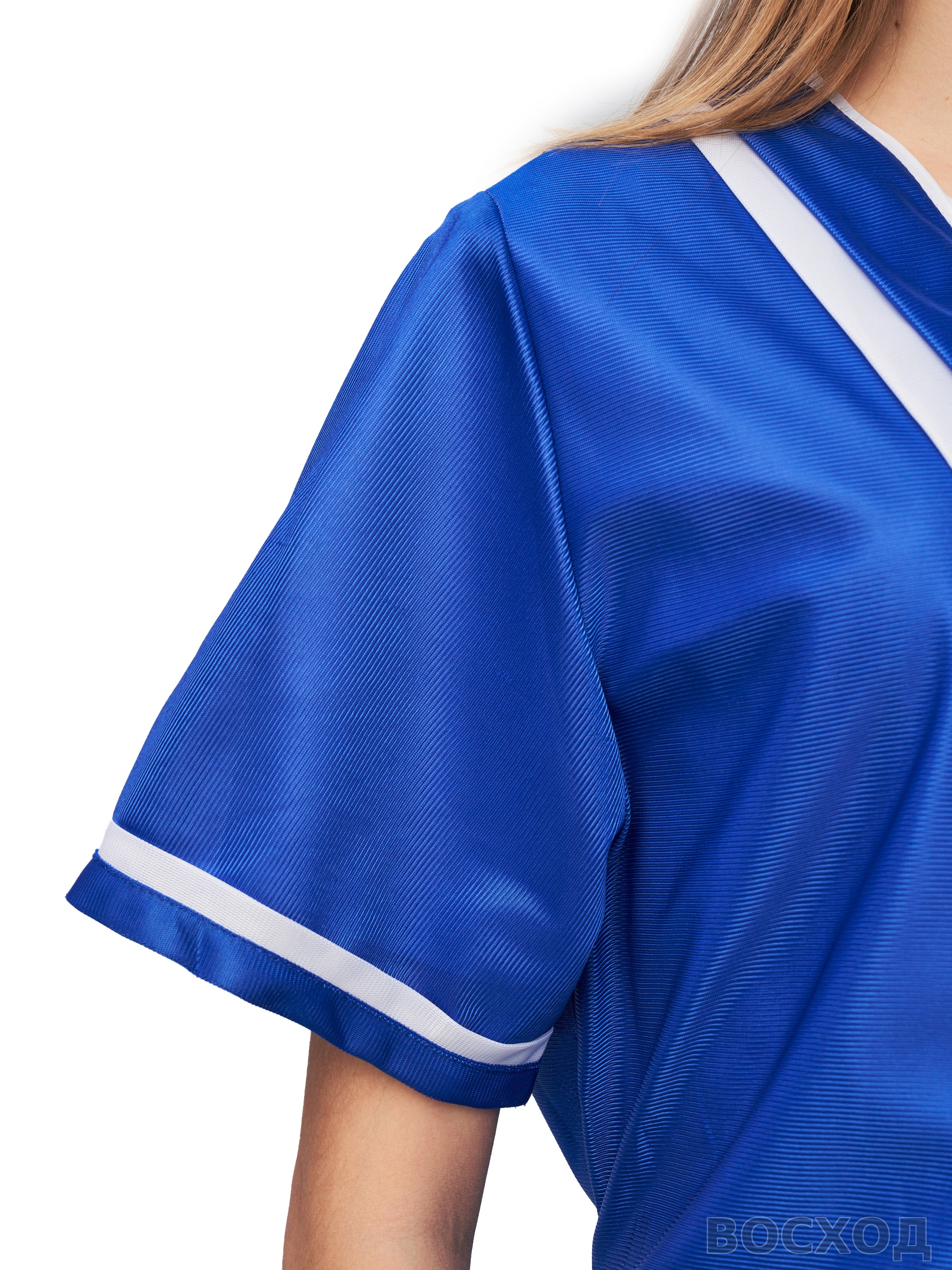 Халат женский нейлоновый (кор. рукав) васильковый - изображение 6