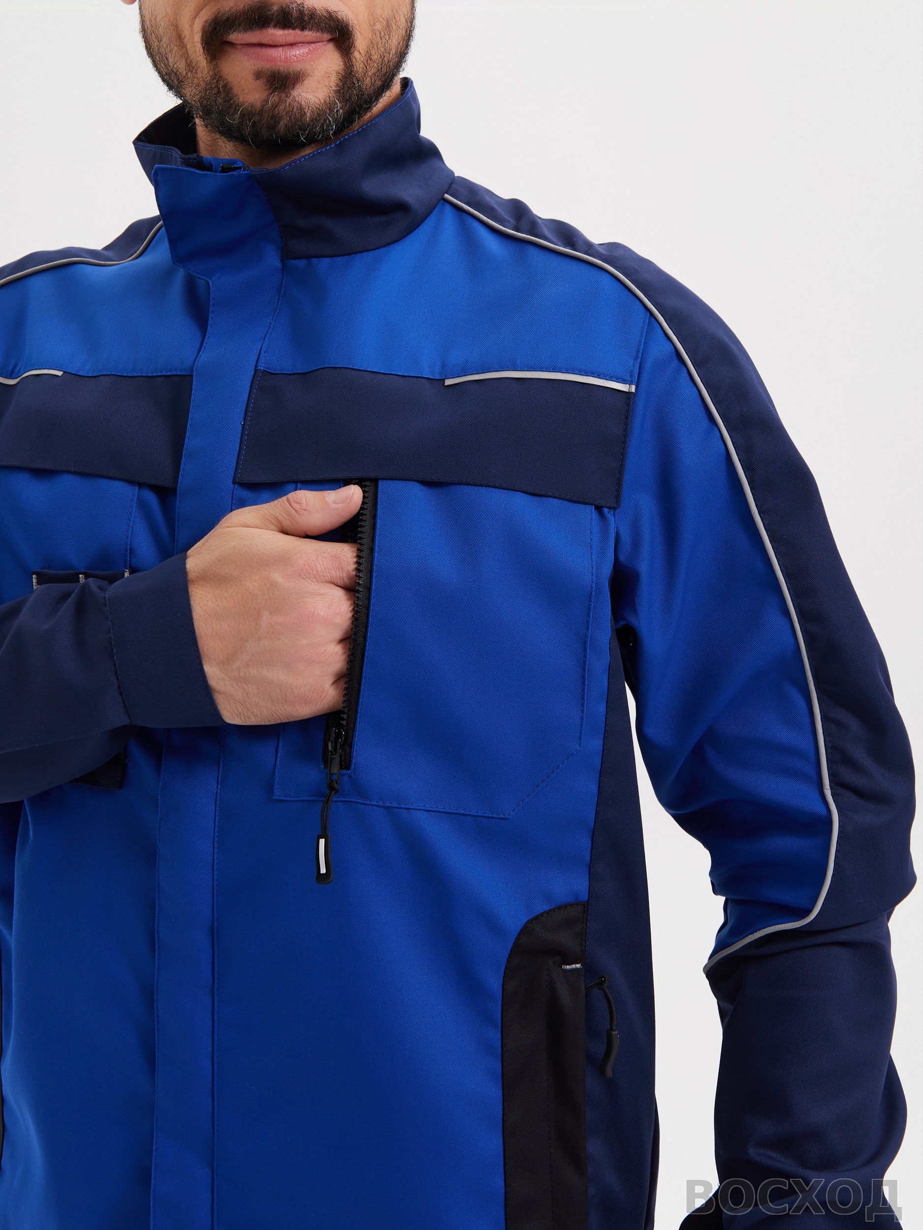 Костюм "КОСТА" куртка+брюки, цв. син/вас/черн (тк.Tomboy) - изображение 6