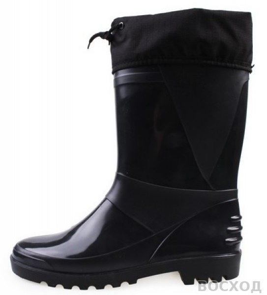 Сапоги ПВХ D-28 Н (STEP) мужские, с надставкой, черные - изображение 1