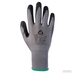 Перчатки из полиэфирной пряжи c рельефным латексным покрытием Jeta Safety JL061 серые