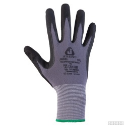 Перчатки из полиэфирной пряжи с микронитриловым покрытием Jeta Safety JN031 серые