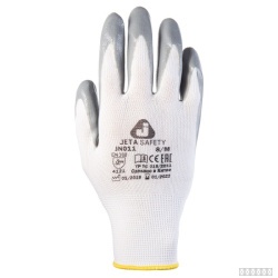 Перчатки трикотажные c нитриловым покрытием Jeta Safety JN011 серые