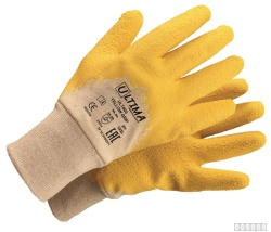 Перчатки YELLOW GRIP трикотажные хб с латексным ребристым покрытием ULT600 (кор144 пары/ уп 12 пар)
