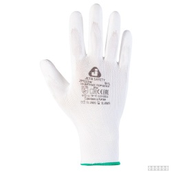 Перчатки защитные из полиэфира с полиуретановым покрытием Jeta Safety JP011w белые