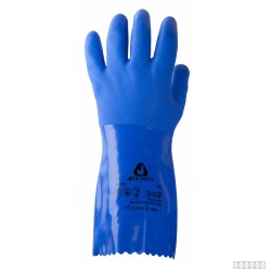 Перчатки ПВХ для защиты от химических воздействий JP711 Jeta Safety синие
