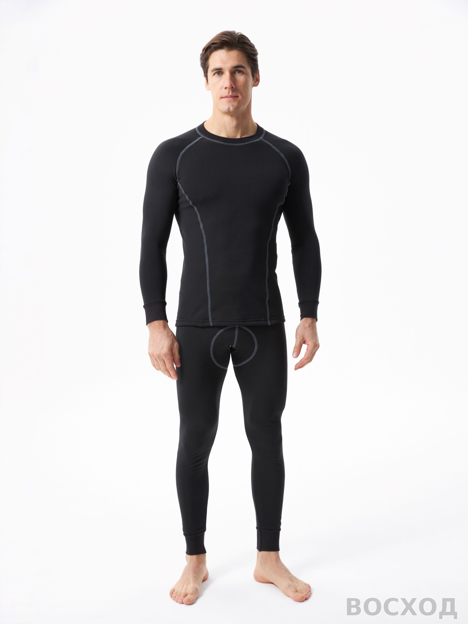 Термобельё в комплекте (фуфайка. кальсоны) Hobo Pro DryWarm стрейч-флис чёрный,64