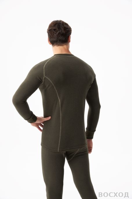 Термобельё перфорированное (фуфайка. кальсоны) Hobo Pro DryWarm стрейч-флис хаки - изображение 5