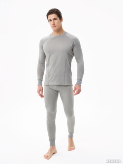 Термобельё в комплекте (фуфайка. кальсоны) EcoDry RealMan серое