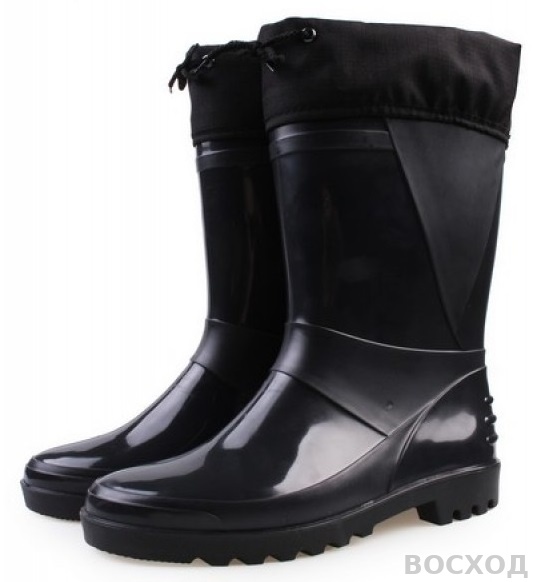 Сапоги ПВХ D-28 Н (STEP) мужские, с надставкой, черные